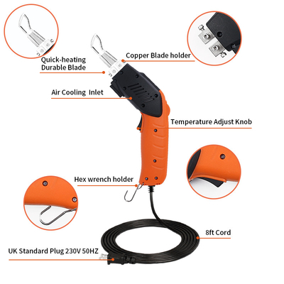Cuchillo de espuma caliente eléctrico de mano de refrigeración por aire con cuchilla de soldadura por arco